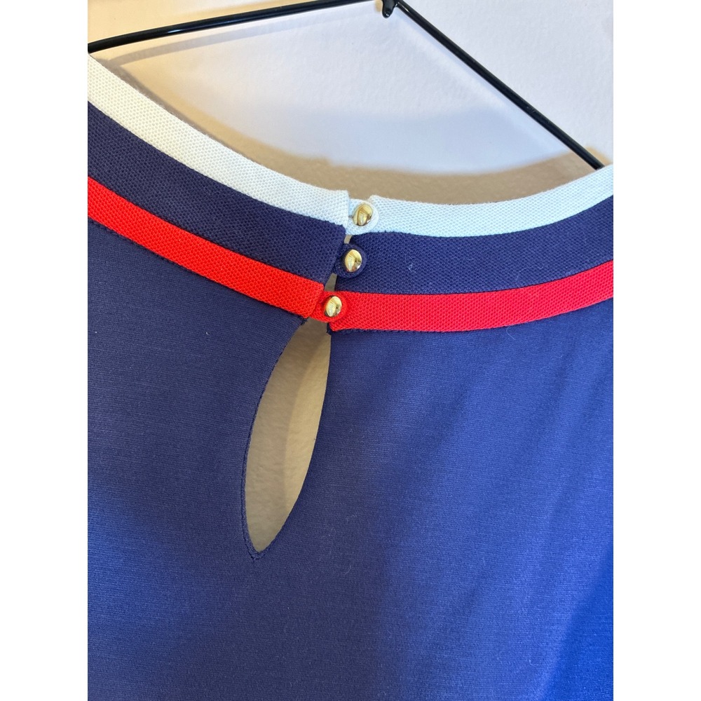 Tommy Hilfiger Zooey Deschanel T-Shirt Dress Preppy Mod Sporty 14 Navy Blue - Picture 6 of 8
